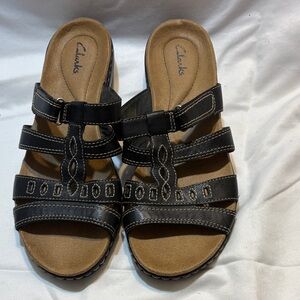 Clarks Black and Brown Women's Sandals